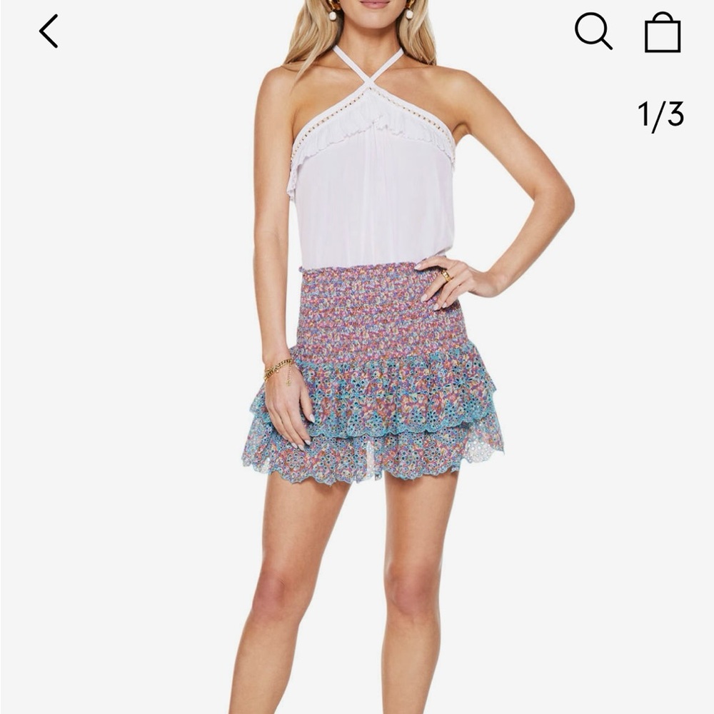 Ramy Brook Printed Tucker Skirt In Size Small-Multicolor